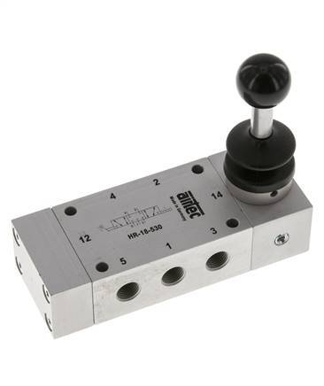 5/3 G1/8'' Válvula de palanca de mano cerrada en el centro 0-10bar/0-140psi Airtec