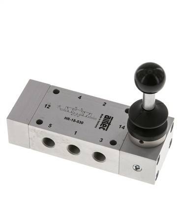 5/3 G1/8'' Válvula de palanca de mano cerrada en el centro 0-10bar/0-140psi Airtec