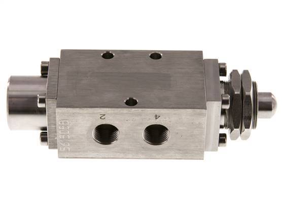 válvula de vástago 5/2 G1/4'' Acero inoxidable -0,95-12bar/-13,2-168psi