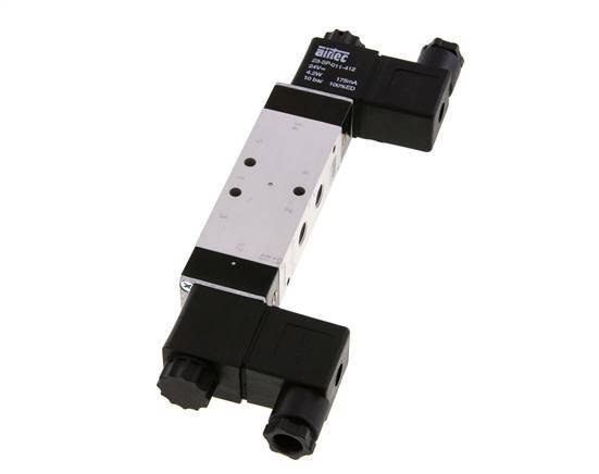 5/3 G1/8'' Válvula solenoide de centro cerrado 12V DC 3-10bar/42-140psi Airtec