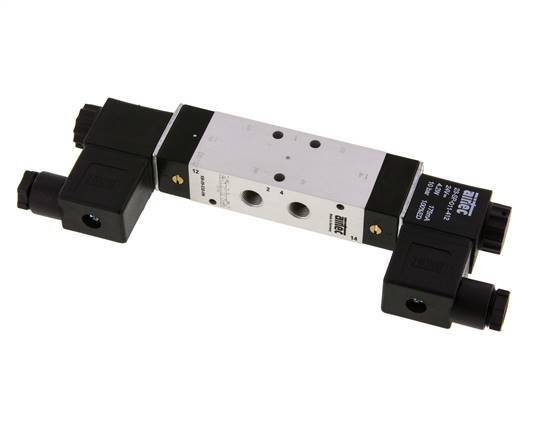 5/3 G1/8'' Válvula solenoide de centro cerrado 12V DC 3-10bar/42-140psi Airtec