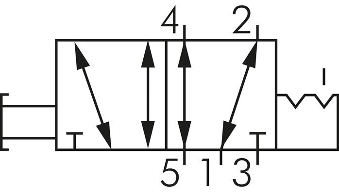 5/2 G1/2'' Válvula de palanca manual Axial Detent 0-8bar/0-112psi E.MC