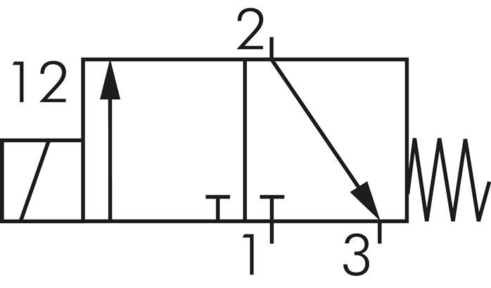 3/2 G1/8'' NC Electroválvula 12V DC 0-8bar/0-112psi E.MC