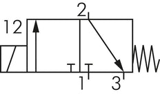 3/2 G1/8'' NC Electroválvula 12V DC 0-8bar/0-112psi E.MC