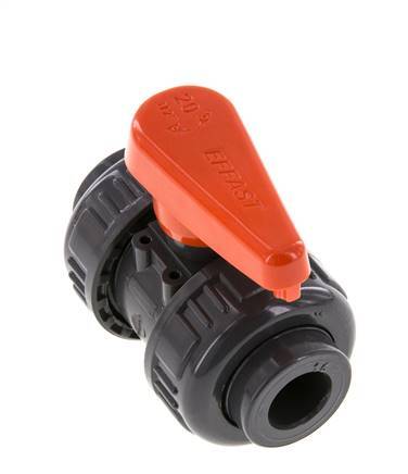Válvula de Bola de PVC de 2 Vías Doble Unión 16 mm Toma FKM