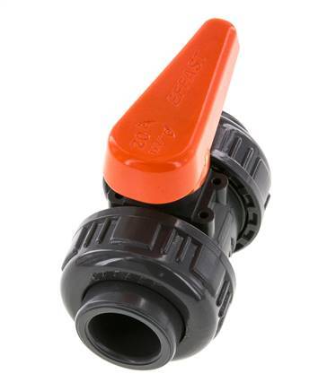 Válvula de Bola de PVC de 2 Vías Doble Unión de 20 mm Toma EPDM