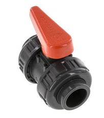 Válvula de Bola de PVC de 2 Vías Doble Unión 25 mm Toma FKM