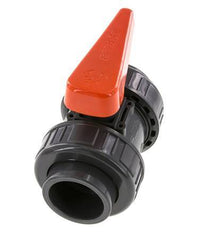 Válvula de bola de PVC de 2 vías Doble Unión 40 mm Toma EPDM