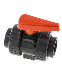 Válvula de bola de PVC de 2 vías Doble Unión 40 mm Toma EPDM