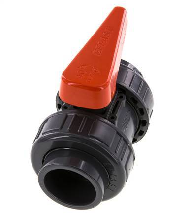 Válvula de Bola de PVC de 2 Vías Doble Unión 40 mm Toma FKM