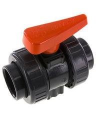 Válvula de bola de PVC de 2 vías Doble Unión 50 mm Toma EPDM