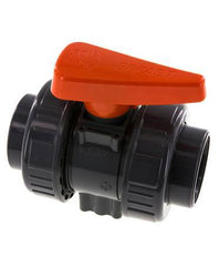 Válvula de bola de PVC de 2 vías Doble Unión 50 mm Toma EPDM