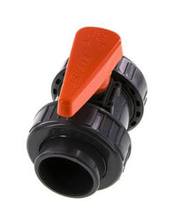 Válvula de bola de PVC de 2 vías Doble Unión 50 mm Toma EPDM
