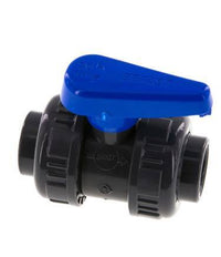 Válvula de bola de PVC de 2 vías Doble Unión 20 mm Toma EPDM