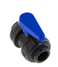 Válvula de bola de PVC de 2 vías Doble Unión 20 mm Toma EPDM