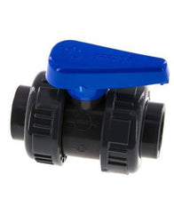 Válvula de Bola de PVC de 2 Vías Doble Unión 25 mm Toma EPDM