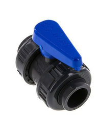Válvula de Bola de PVC de 2 Vías Doble Unión 25 mm Toma EPDM
