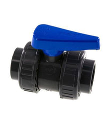 Válvula de bola de PVC de 2 vías Doble Unión 40 mm Toma EPDM