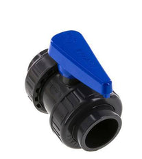 Válvula de bola de PVC de 2 vías Doble Unión 40 mm Toma EPDM