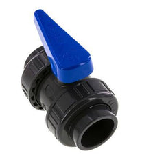 Válvula de bola de PVC de 2 vías Doble Unión 40 mm Toma EPDM