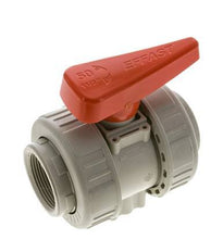 Válvula de bola de 2 vías PP-H Doble Unión Rp 1 1/2'' FKM