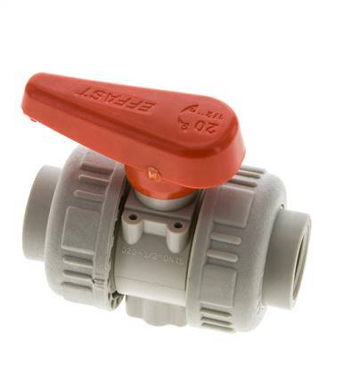 Válvula de bola de 2 vías True Union Rp 1/2'' EPDM en PP-H