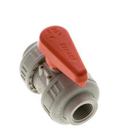 Válvula de bola de 2 vías True Union Rp 1/2'' EPDM en PP-H