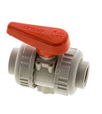 Válvula de bola de 2 vías PP-H Doble Unión Rp 1/2'' FKM