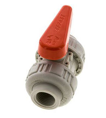 Válvula de bola de 2 vías PP-H Doble Unión Rp 1/2'' FKM