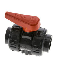 Válvula de bola de PVC de 2 vías Doble Unión Rp 1'' EPDM