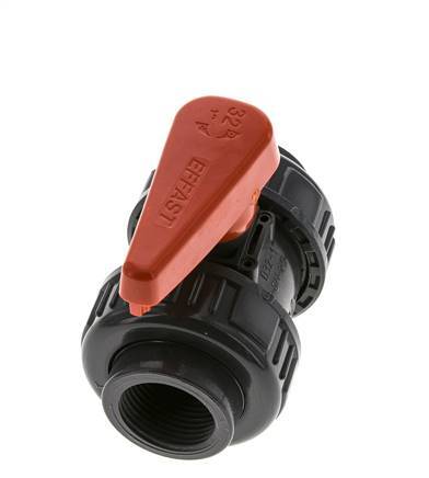 Válvula de bola de PVC de 2 vías Doble Unión Rp 1'' EPDM