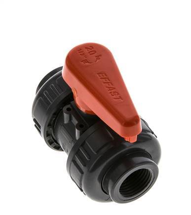 Válvula de bola de PVC de 2 vías Doble Unión Rp 1/2'' EPDM