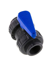 Válvula de bola de PVC de 2 vías Doble Unión Rp 1'' EPDM