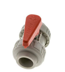 Válvula de Bola de 2 Vías PP-H Doble Unión 32 mm EPDM