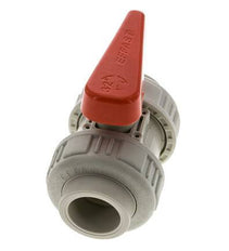 Válvula de Bola de 2 Vías PP-H Doble Unión 32 mm EPDM
