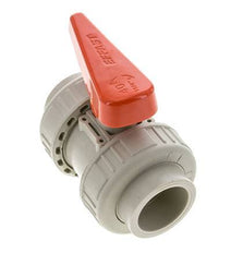 Válvula de bola de 2 vías PP-H Doble Unión 40 mm FKM