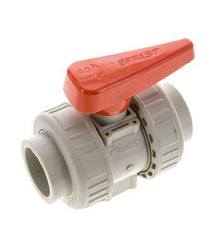 Válvula de bola de 2 vías PP-H Doble Unión 40 mm FKM
