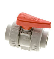 Válvula de bola de 2 vías PP-H Doble Unión 40 mm FKM