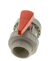 Válvula de Bola PP-H de 2 Vías Doble Unión 63 mm EPDM