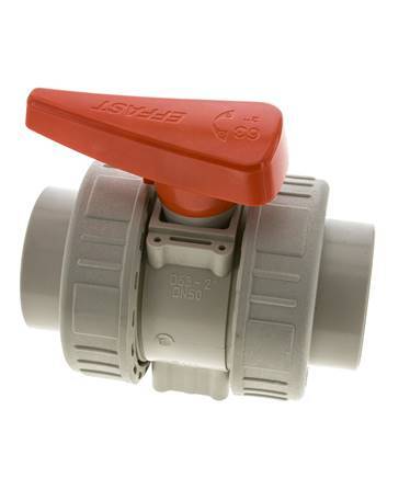Válvula de Bola PP-H de 2 Vías Doble Unión 63 mm EPDM