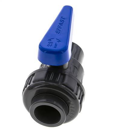 Válvula de bola de PVC de 2 vías Unión Simple 25 mm Socket EPDM