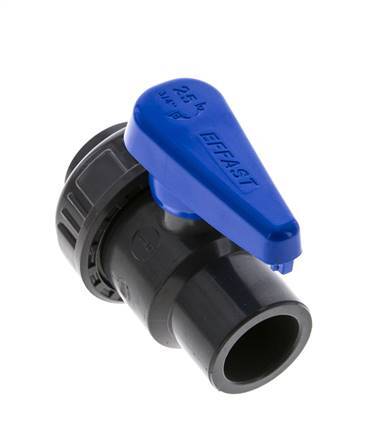 Válvula de bola de PVC de 2 vías Unión Simple 25 mm Socket EPDM