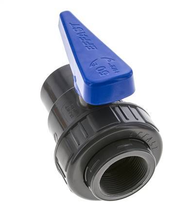 Válvula de bola de PVC de 2 vías Unión Simple Rp 1 1/2'' EPDM