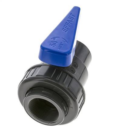 Válvula de bola de PVC de 2 vías Unión Simple Rp 1 1/2'' EPDM
