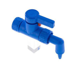 Válvula de bola de 2 vías de PP G 3/4'' 6x10mm Barras de manguera