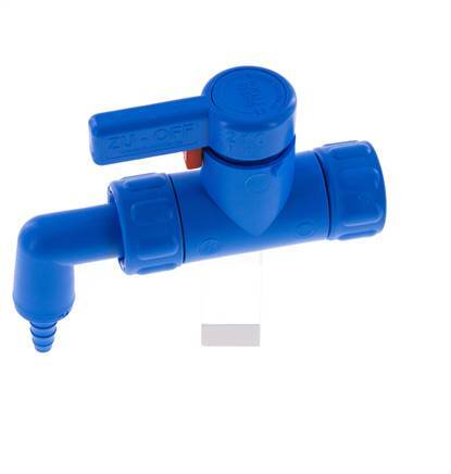Válvula de bola de PE de 2 vías y 13 mm (1/2'') para manguera