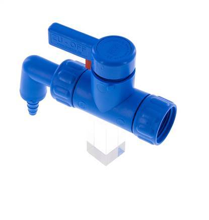 Válvula de bola de PE de 2 vías y 13 mm (1/2'') para manguera