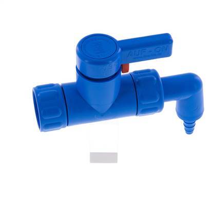 Válvula de bola de PE de 2 vías y 13 mm (1/2'') para manguera