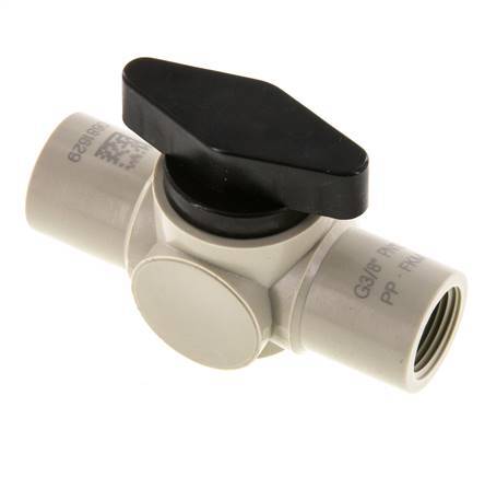 Válvula de bola de 2 vías de PP G 3/8'' FKM Vacío