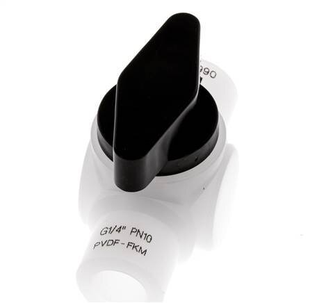 Válvula de bola de 2 vías de PVDF G 1/4'' FKM Vacío
